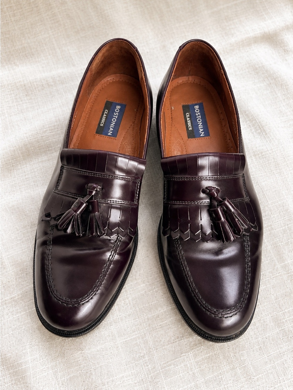 Bostonian Classics Tassel Loafers Burgundy Leather Men’s Size 10M
